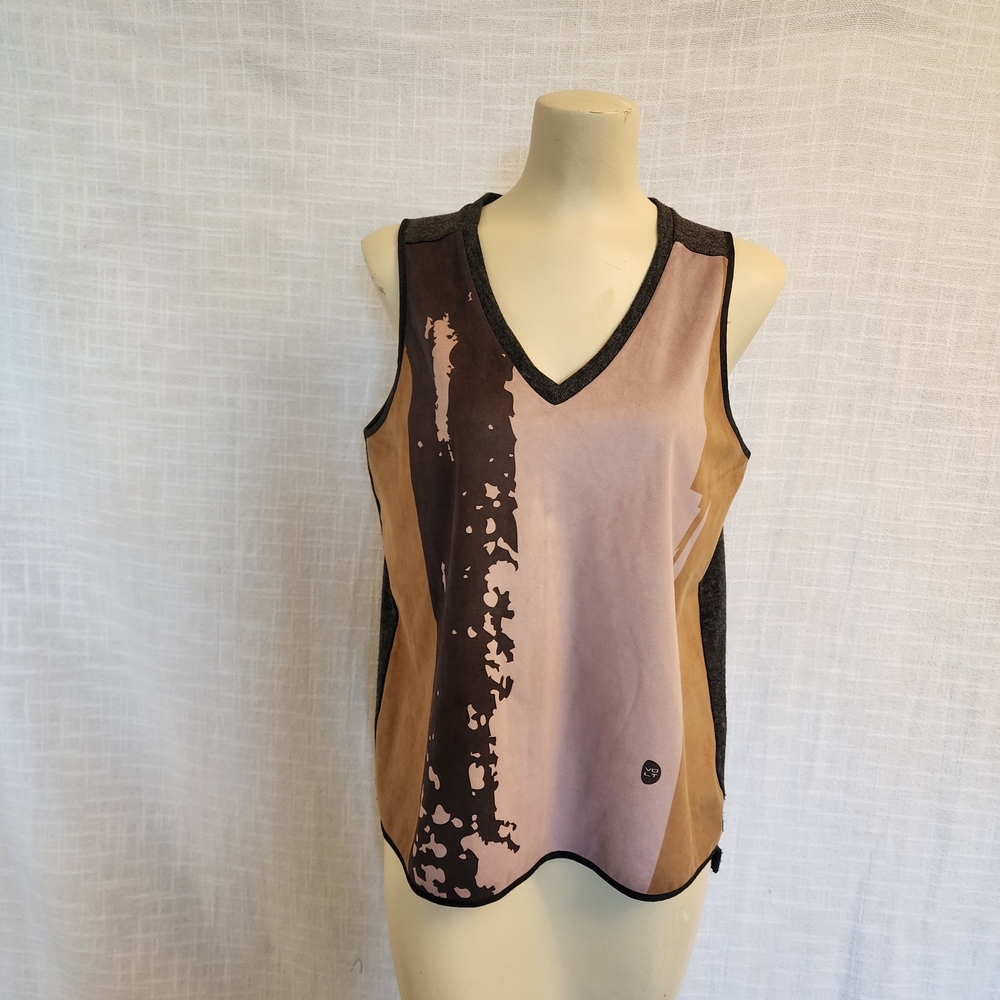 Volt Design WL Graphic Design Vest Knit Back Graphic Woven Polyester Front A422